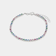 Bracciale in Argento 925 tennis impreziosito da zirconi multicolor