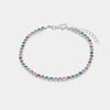 Bracciale in Argento 925 tennis impreziosito da zirconi multicolor