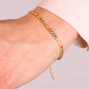 Bracciale in Argento 925 tennis impreziosito da zirconi multicolor