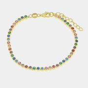 Bracciale in Argento 925 tennis impreziosito da zirconi multicolor