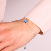 Bracciale in Argento 925 con fiore blu