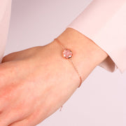 Bracciale in Argento 925 con fiore rosa cipria