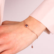 Bracciale in Argento 925 con fiore viola