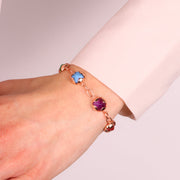 Bracciale in Argento 925 con fiori colorati