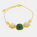 Bracciale in Argento 925 con pietre naturali verdi SIMEONE - gioiello BySimon