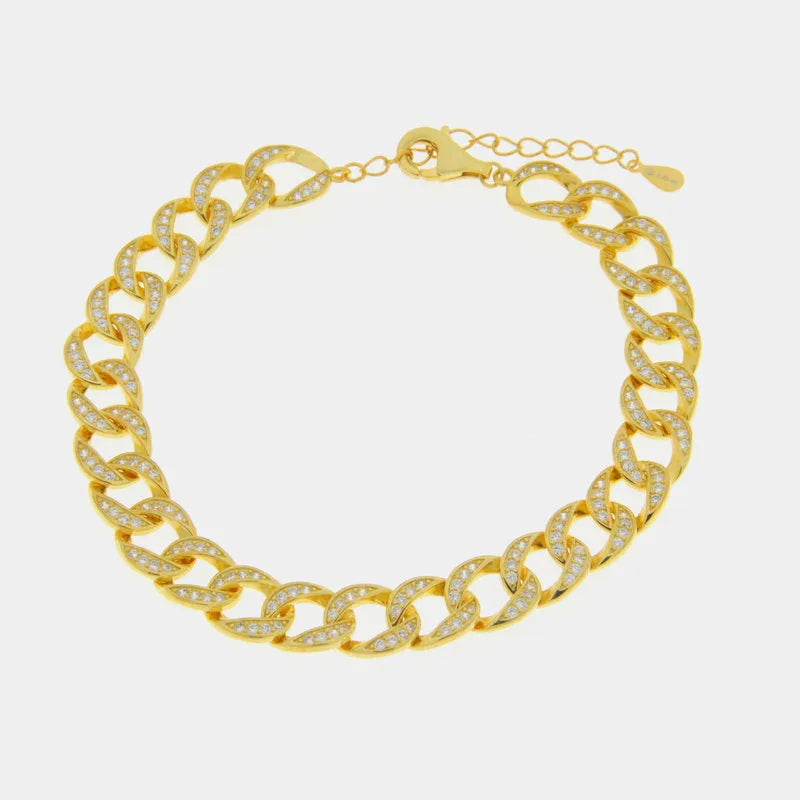 Bracciale in Argento 925  con catene impreziosite da zirconi