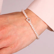 Bracciale in Argento 925 con perle di acqua dolce e stella