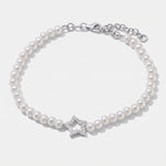 Bracciale in Argento 925 con perle di acqua dolce e stella - BYSIMON gioielli