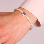 Bracciale in Argento 925 con perle di acqua dolce e simbolo albero della vita