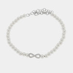 Bracciale in Argento 925 con perle di acqua dolce e albero dell'infinito - BYSIMON gioielli