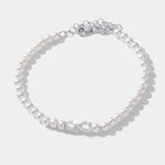 Bracciale in Argento 925 con perle di acqua dolce e albero dell'infinito - BYSIMON gioielli