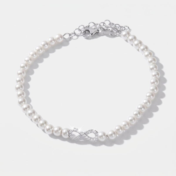 Bracciale in Argento 925 con perle di acqua dolce e albero dell'infinito - BYSIMON gioielli