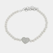 Bracciale in Argento 925  con cuore zirconato