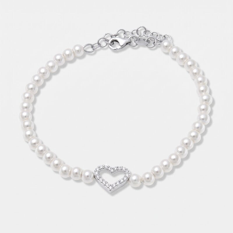 Bracciale in Argento 925  con cuore zirconato - BYSIMON gioielli