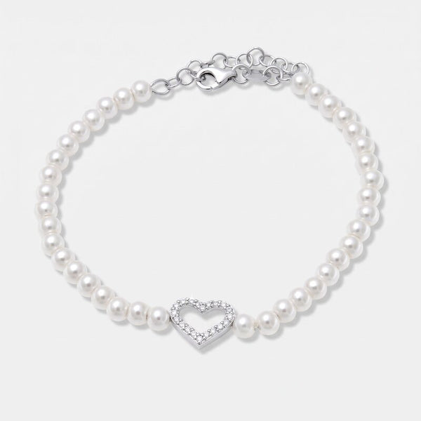 Bracciale in Argento 925  con cuore zirconato - BYSIMON gioielli