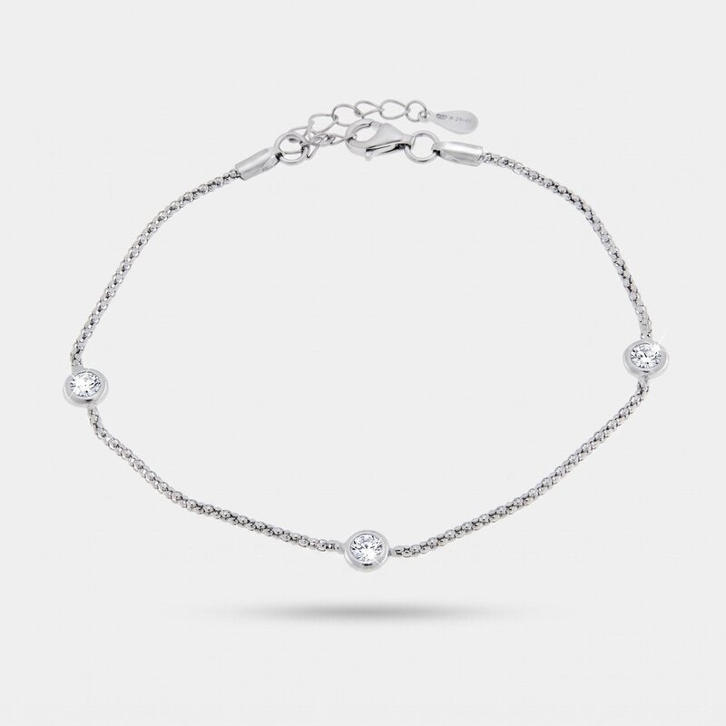 Bracciale in Argento 925  con zirconi bianchi - BYSIMON gioielli