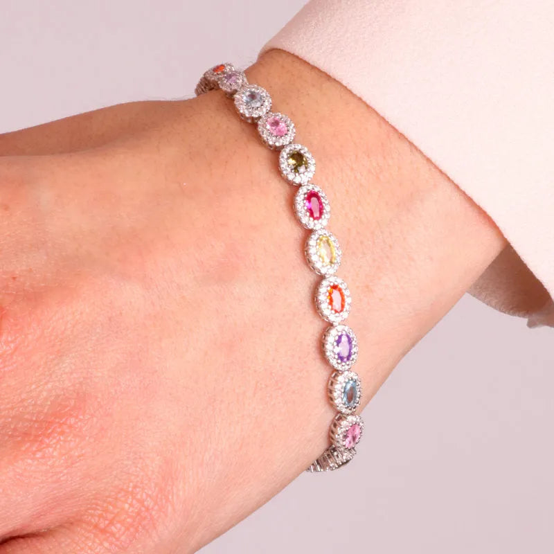 Bracciale in Argento 925 con zirconi multicolor BYSIMON - gioiello BySimon