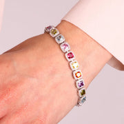 Bracciale in Argento 925 elegante con zirconi multicolore