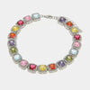 Bracciale in Argento 925 elegante con zirconi multicolore