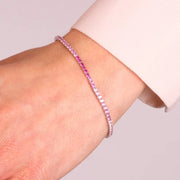 Bracciale in Argento 925 tennis impreziosito da zirconi rossi