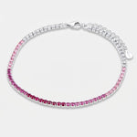 Bracciale in Argento 925 tennis impreziosito da zirconi rossi - BYSIMON gioielli