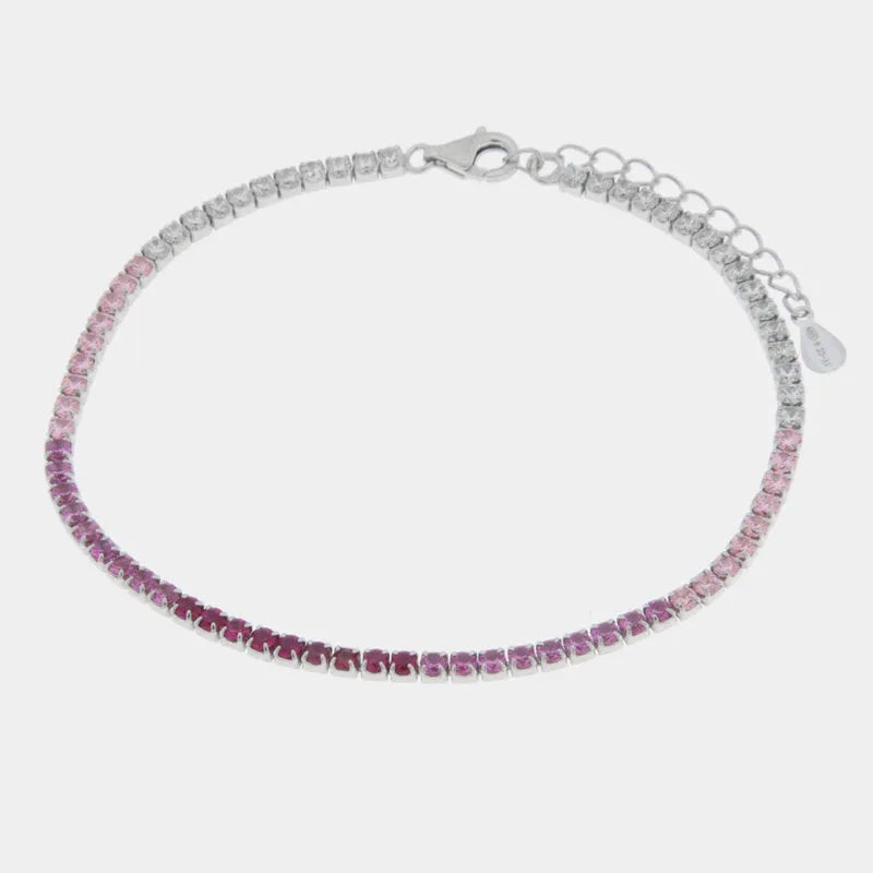 Bracciale in Argento 925 tennis impreziosito da zirconi rossi