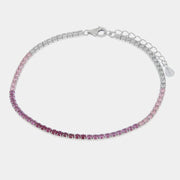 Bracciale in Argento 925 tennis impreziosito da zirconi rossi