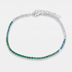 Bracciale in Argento 925  tennis impreziosito da zirconi verdi - BYSIMON gioielli