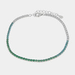 Bracciale in Argento 925  tennis impreziosito da zirconi verdi - BYSIMON gioielli