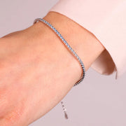 Bracciale in Argento 925 tennis impreziosito da zirconi blu