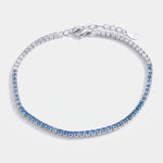 Bracciale in Argento 925 tennis impreziosito da zirconi blu - BYSIMON gioielli
