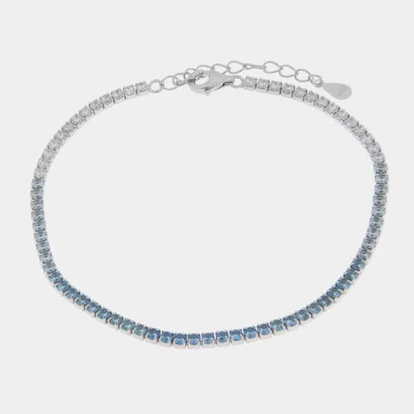 Bracciale in Argento 925 tennis impreziosito da zirconi blu - BYSIMON gioielli
