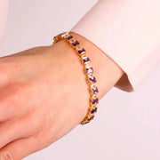 Bracciale in Argento 925 con zirconi viola
