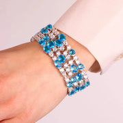Bracciale in Argento 925 con zirconi azzurri