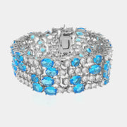 Bracciale in Argento 925 con zirconi azzurri