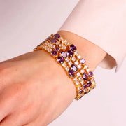 Bracciale in Argento 925 con zirconi viola
