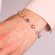 Bracciale in Argento 925  con zirconi multicolore