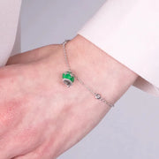 Bracciale in Argento 925 con campanella verde