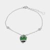 Bracciale in Argento 925 con campanella verde