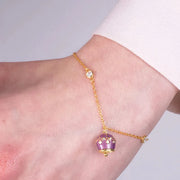 Bracciale in Argento 925 con campanella viola