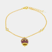 Bracciale in Argento 925 con campanella viola