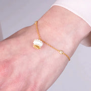 Bracciale in Argento 925 con campanella bianca