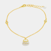 Bracciale in Argento 925 con borsetta bianca