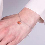 Bracciale in Argento 925 con borsetta rossa