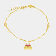 Bracciale in Argento 925 con borsetta rosa