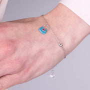 Bracciale in Argento 925 con borsetta azzurra