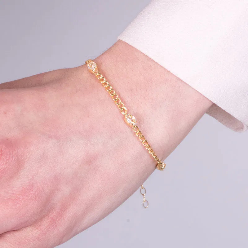 Bracciale in Argento 925 a catena con cristalli Collezione Armonia - BYSIMON gioielli