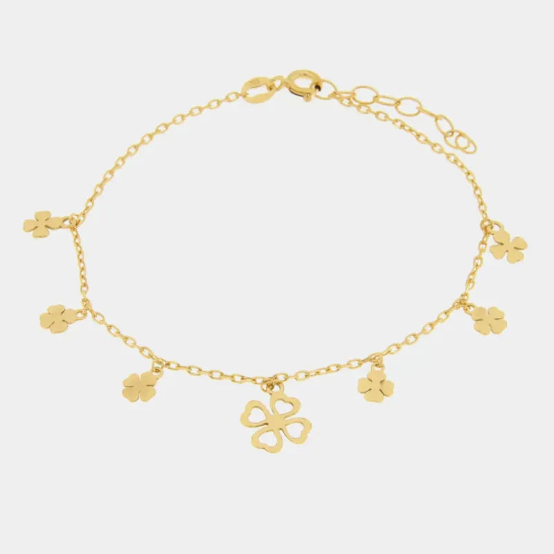 Bracciale in Argento 925 con ciondoli quadrifoglio