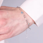 Bracciale in Argento 925 a catena con cristalli multicolor Collezione Armonia - BYSIMON gioielli