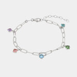 Bracciale in Argento 925 a catena con cristalli multicolor Collezione Armonia - BYSIMON gioielli
